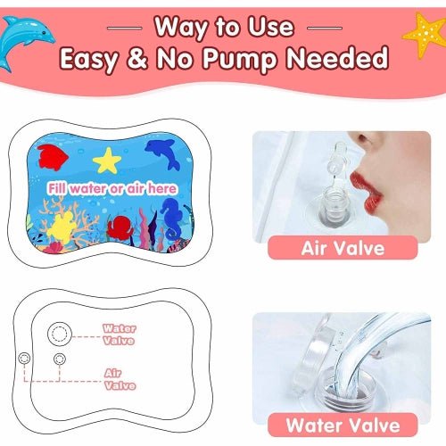 Premium Baby Inflatable Water Tummy Time Mat (Pink) - Toynix