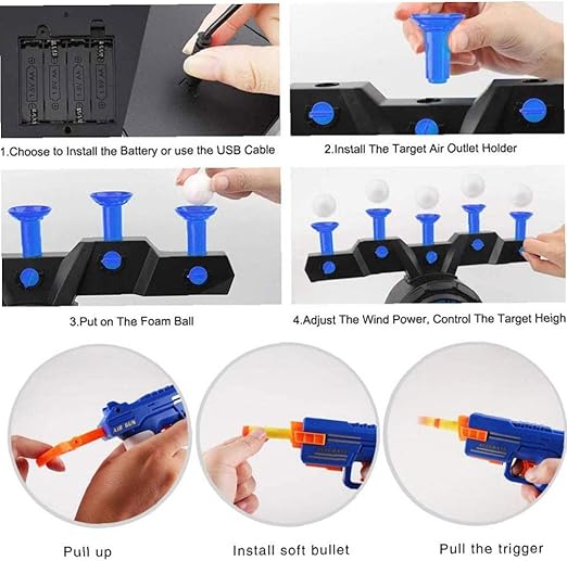 Floating Ball Target Shooting Soft Bullet Gun Toy For 2 Players - Toynix