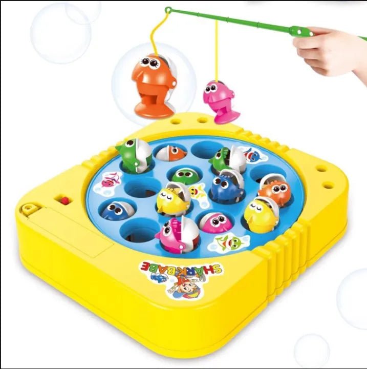 Battery - Operated Rotating Fishing Game Toy for Kids & Toddlers – 15 Fish - Toynix