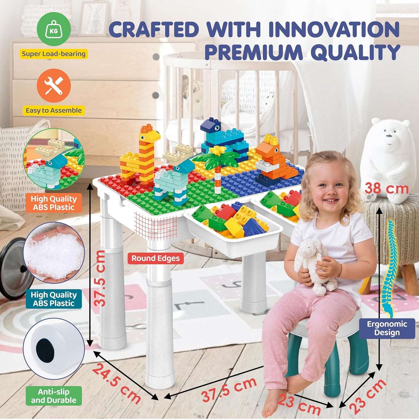 DIY Animal World Table Building Blocks 102 Pcs - Toynix