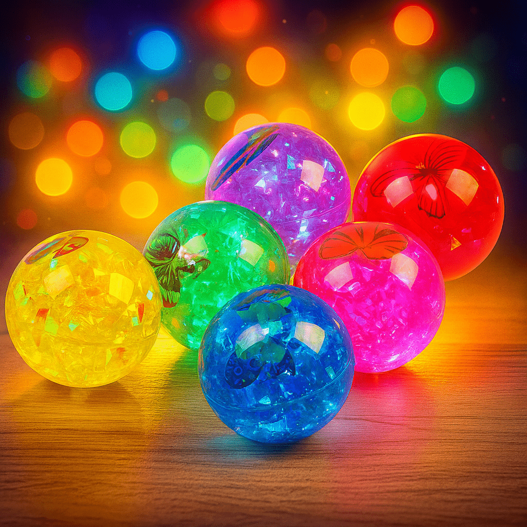 LED Flashing Colorful Rubber Ball For Kids - Toynix