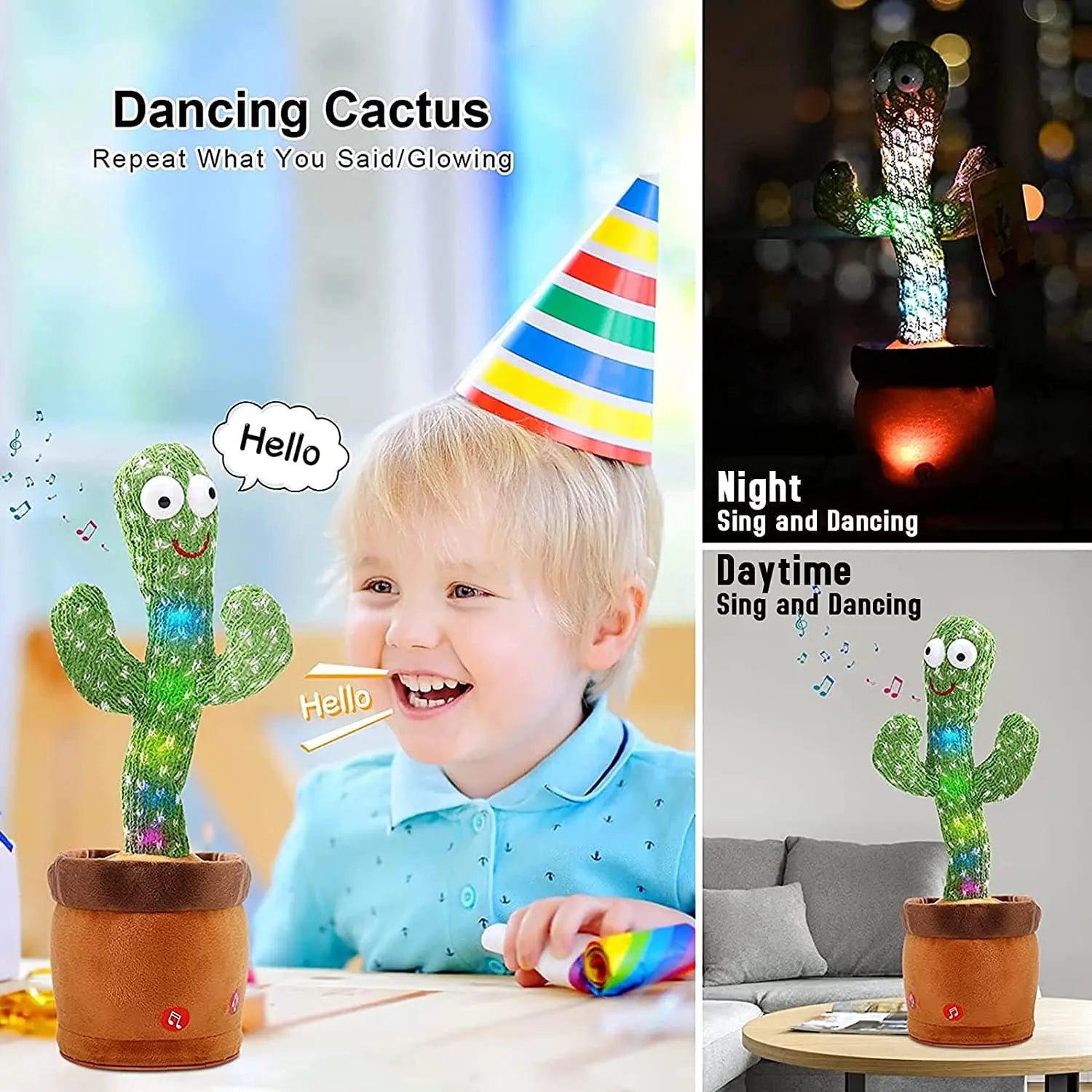 Dancing talking Cactus Toy (Rechargeable) - Toynix