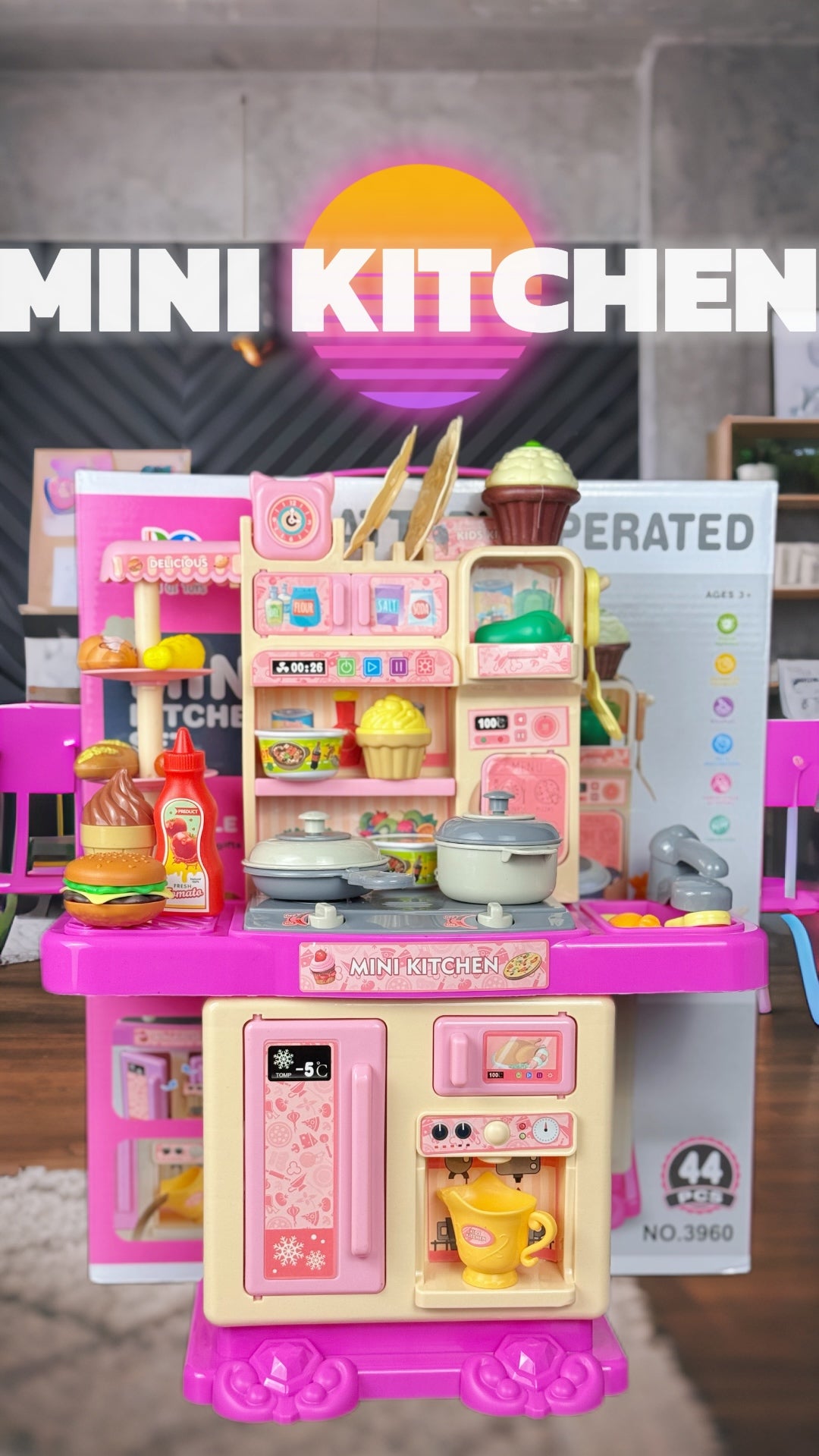 Pretend Play Kitchen Set for Kids with Lights & Sounds - Toynix.Pk
