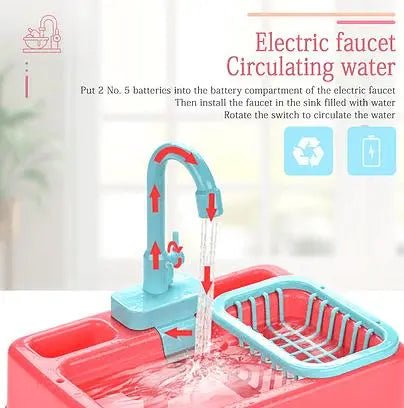 Kitchen Sink Play Set with Running Water - Toynix