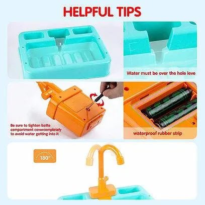 Kitchen Sink Play Set with Running Water - Toynix