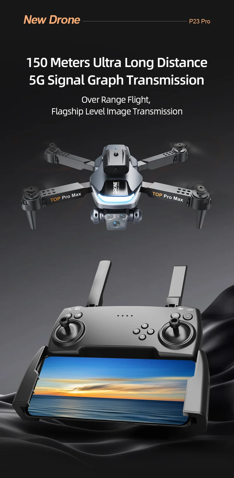 P23 Pro Intelligent Obstacle Avoiding Drone - Foldable Drone