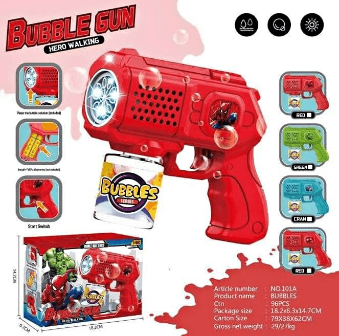 Super Hero Electric Bubble Machine for Kids (Random Color) - Toynix