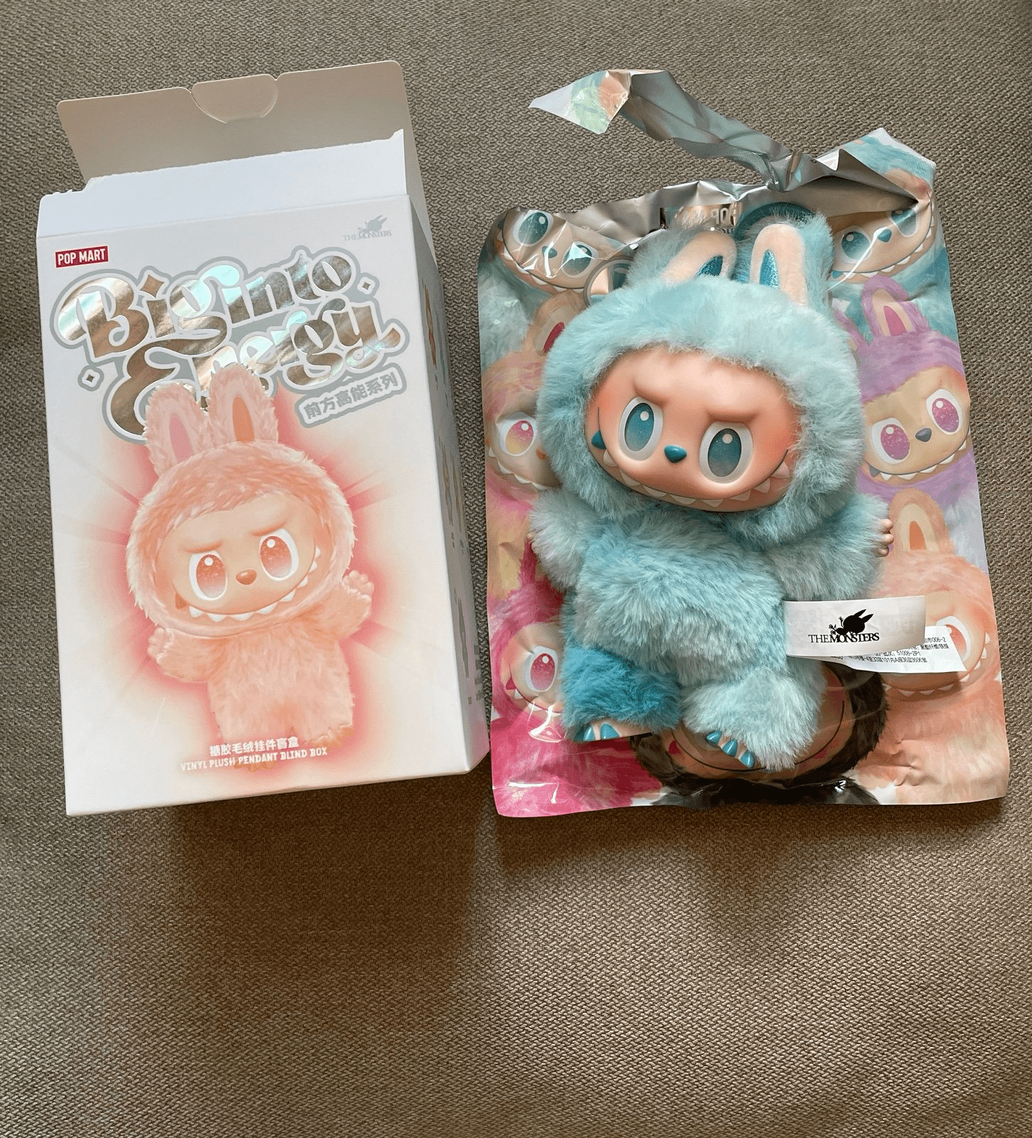 Labubu Big Into Energy Monster Plush Keychain - 1 PC (Blue) - Toynix