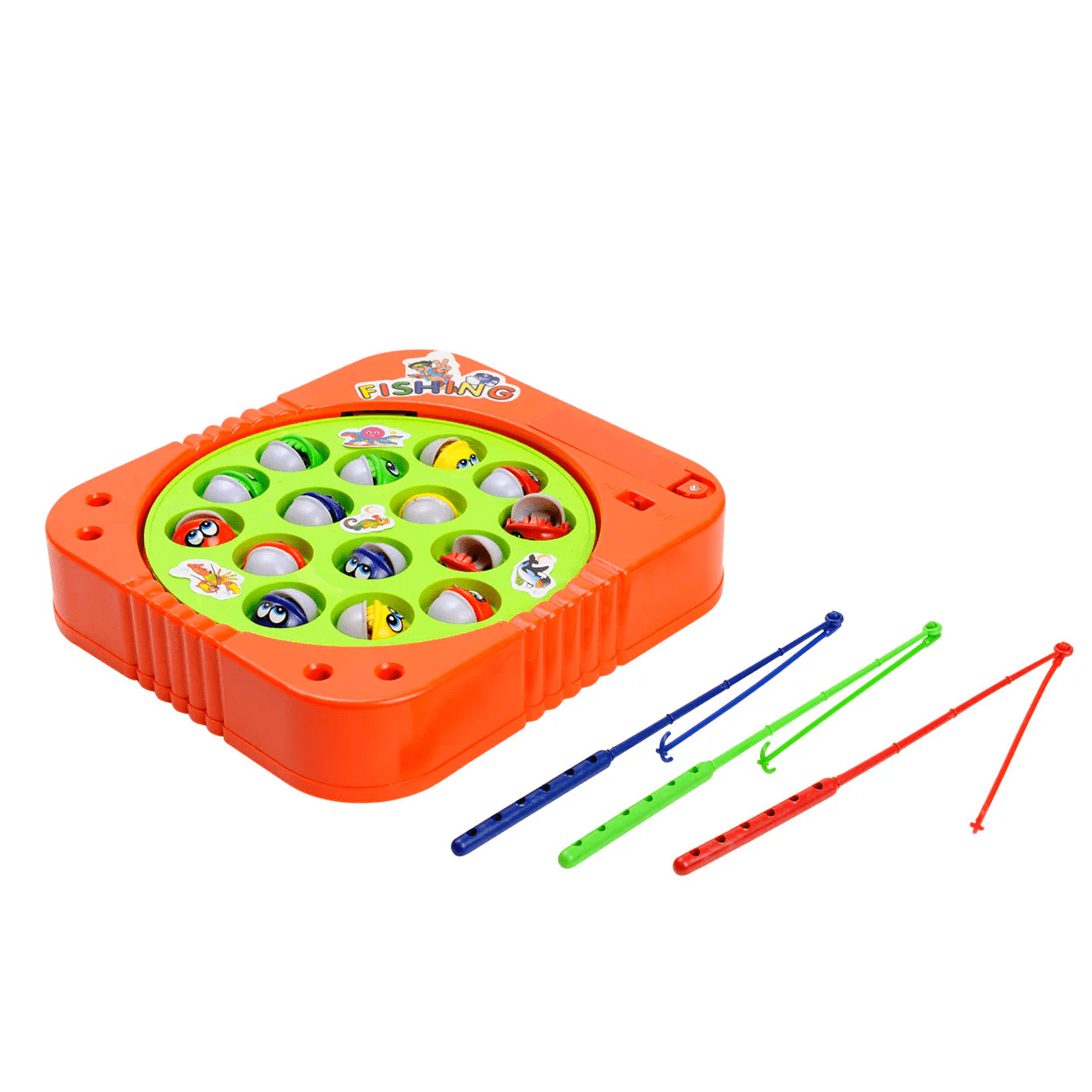 Battery - Operated Rotating Fishing Game Toy for Kids & Toddlers – 15 Fish - Toynix