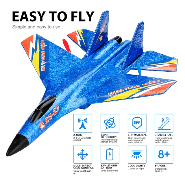 Remote Control Flying Foam Airplane RC Plane for Kids - Toynix