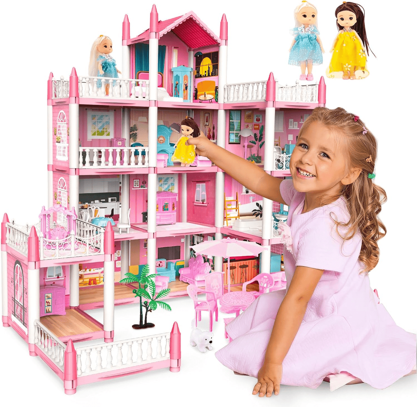 DIY Dreamy Pink Doll house Playset - Toynix