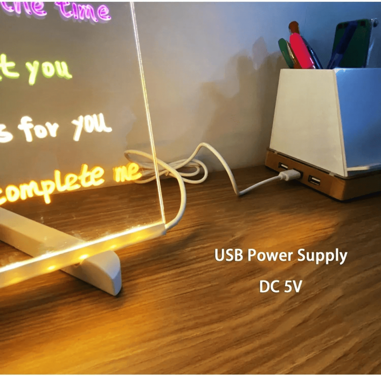 Acrylic LED Board With Colorful Night Light & 7 Neon Pens - Toynix