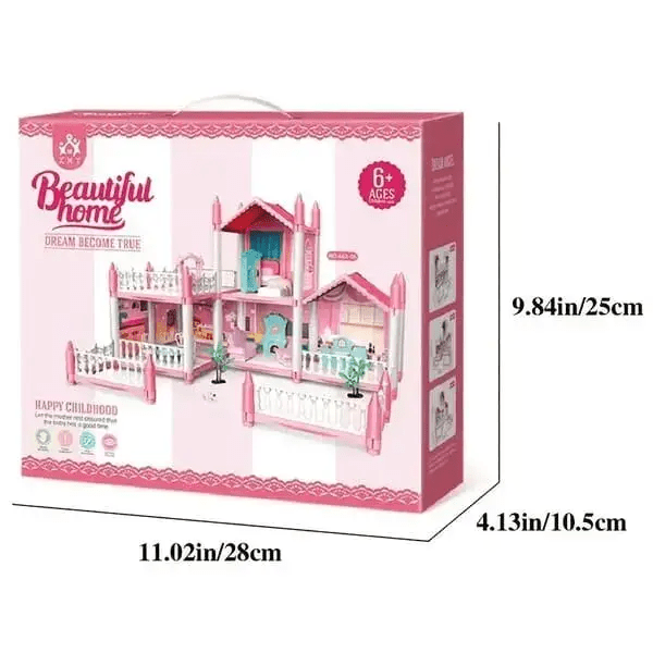 DIY Dreamy Pink Doll house Playset - Toynix