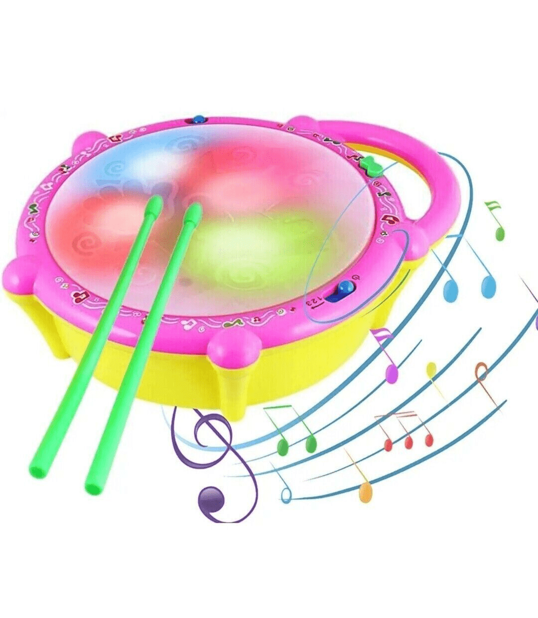 Musical Light Sound Flash Drum with Sticks - Toynix