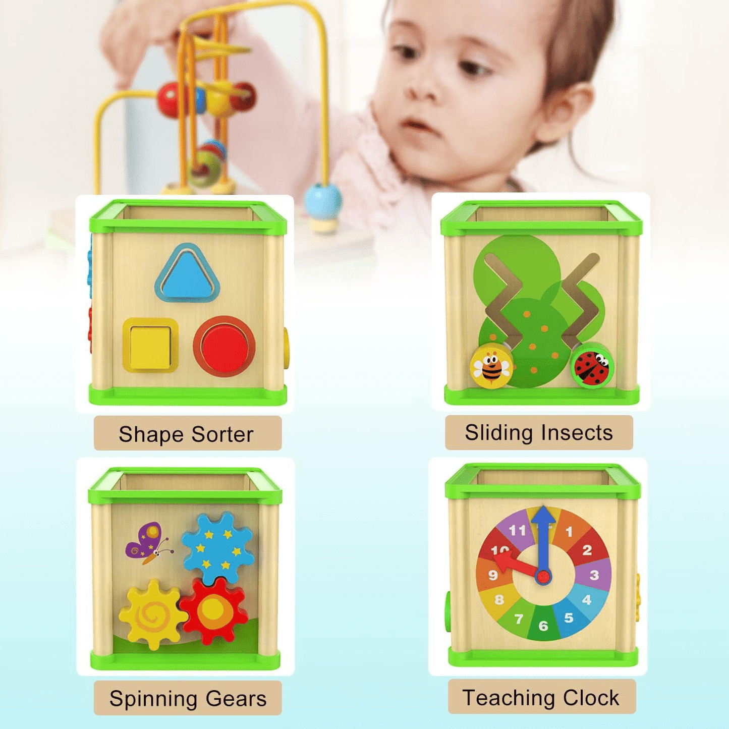 Activity Cube Board for Kids Hand and Eye Coordination - Toynix