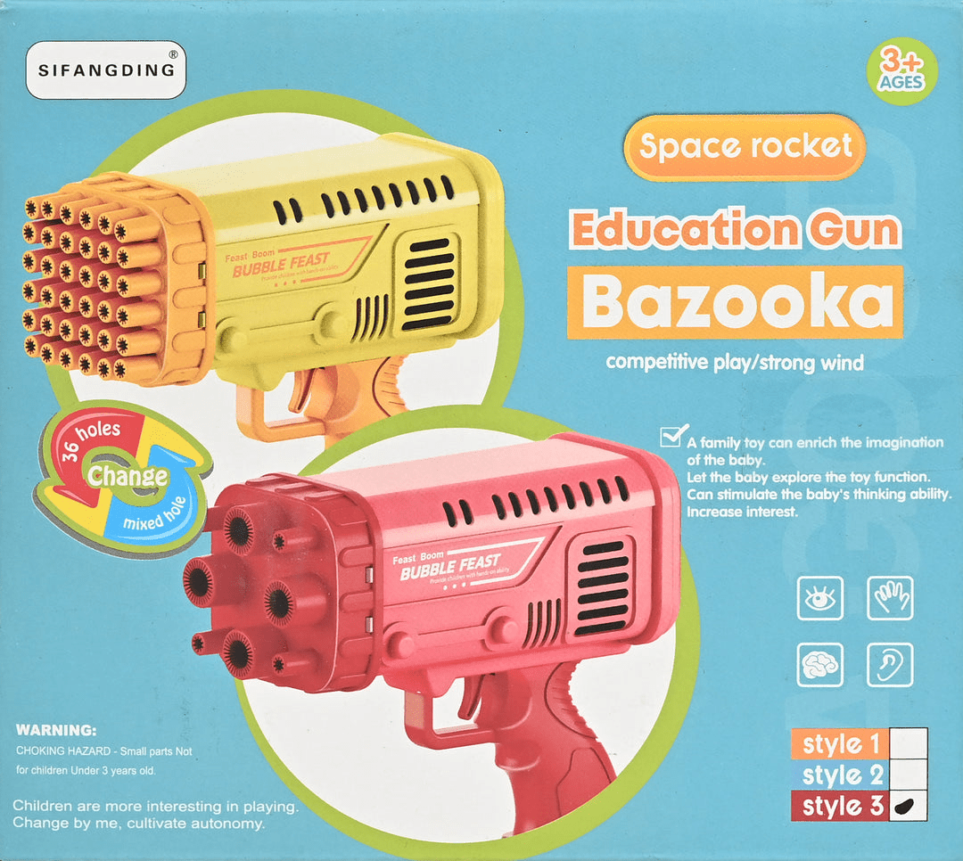 Space Rocket Bazooka Bubble Gun Electric Automatic Bubble Maker - Toynix