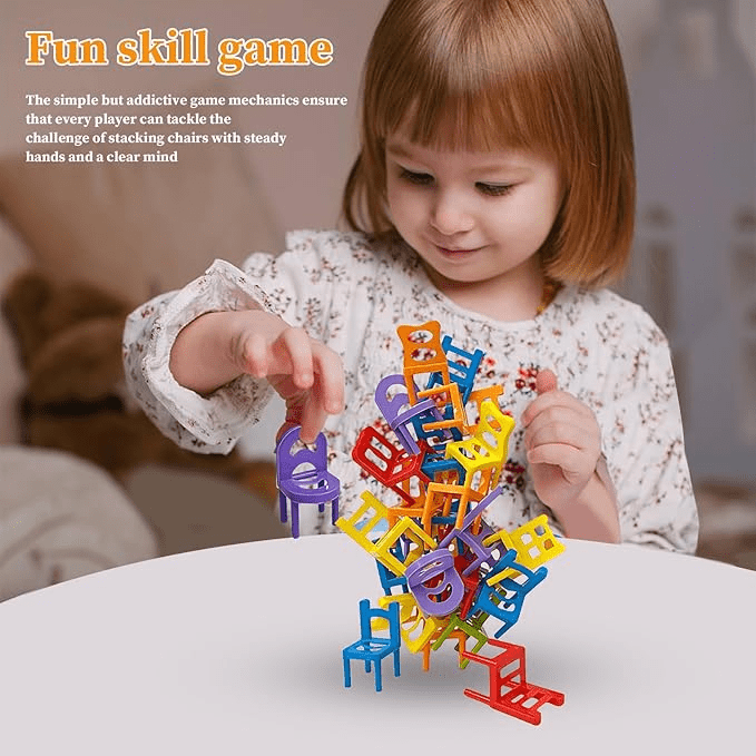 Chairs Balance Puzzle Battle Building Blocks Game - Toynix