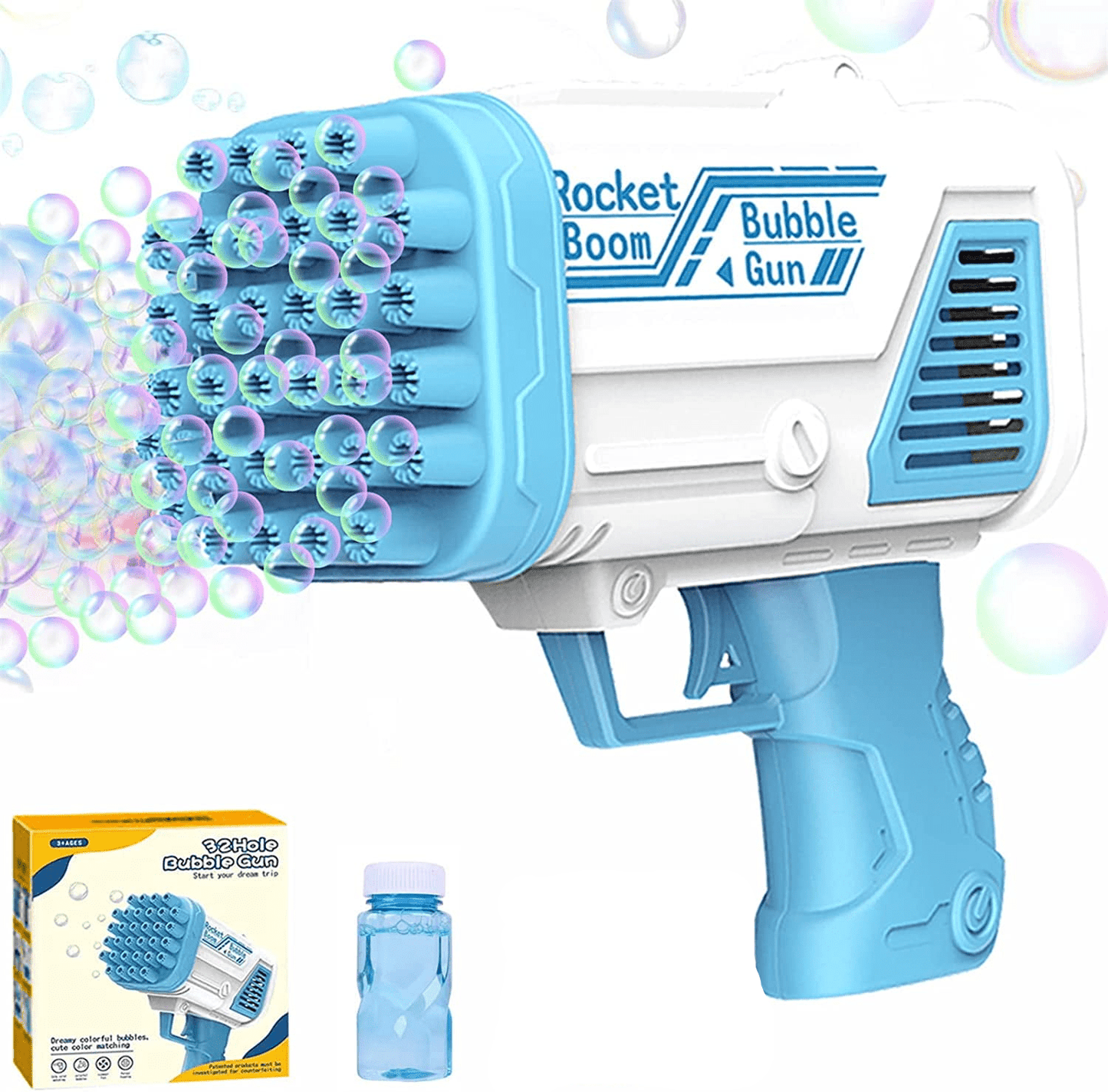 32 Hole Blue Bubble Gun - Toynix