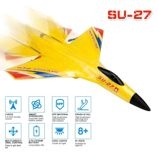 Remote Control Flying Foam Airplane RC Plane for Kids - Toynix