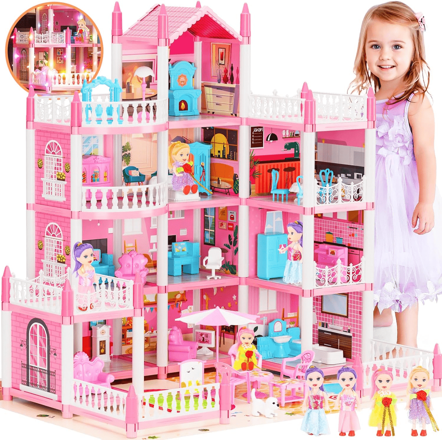 DIY Dreamy Pink Doll house Playset - Toynix