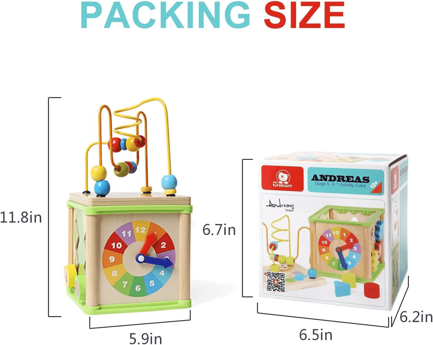 Activity Cube Board for Kids Hand and Eye Coordination - Toynix