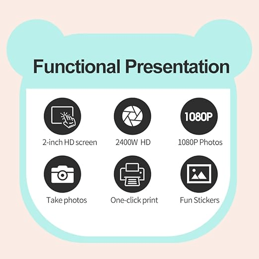Mini Instant Print Digital Camera 1080P - Toynix