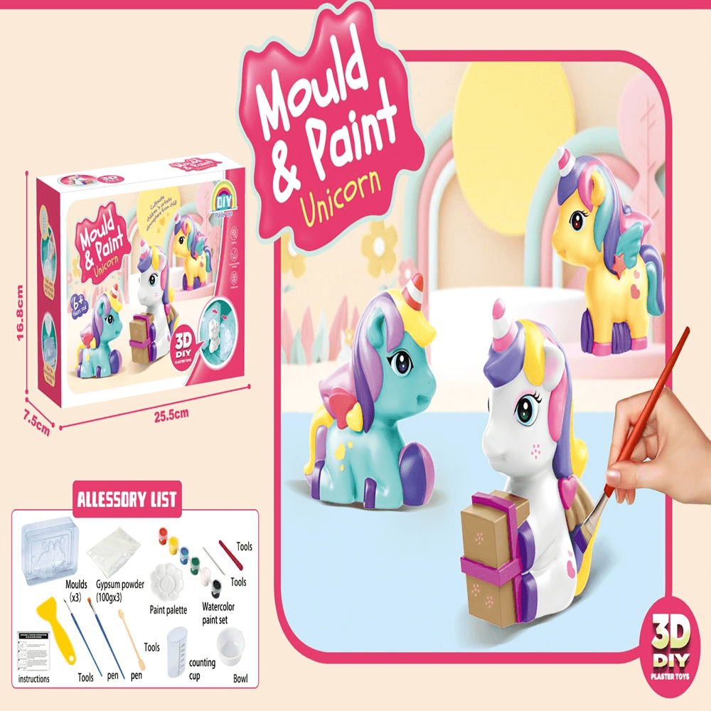DIY 3D Unicorn Mould & Paint For Kids - Toynix
