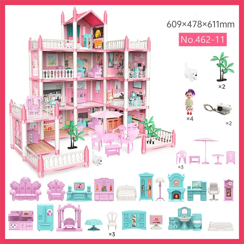 DIY Dreamy Pink Doll house Playset - Toynix