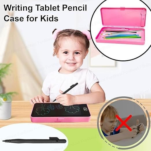 LCD Writing Tablet Pencil Box - Drawing Board Case with Erase Button - Toynix