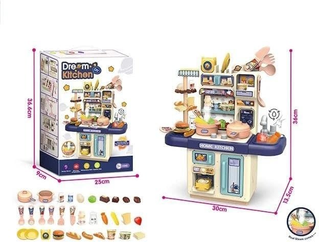Kitchen Playset with Realistic Steam and Light (36T - 7) - Toynix