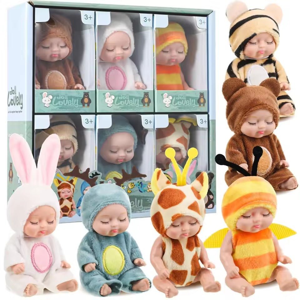 Mini Cute Sleeping Baby Dolls For Kids 6 Pcs - Toynix