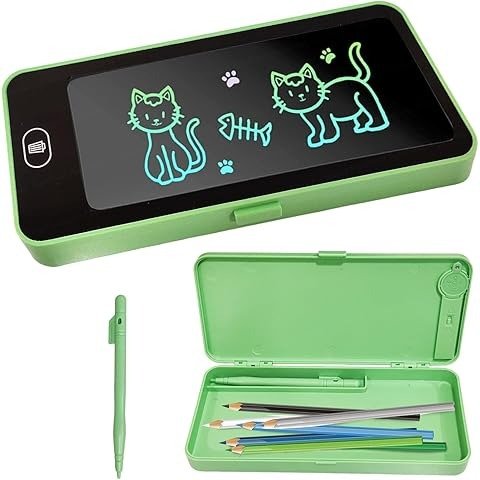 LCD Writing Tablet Pencil Box - Drawing Board Case with Erase Button - Toynix