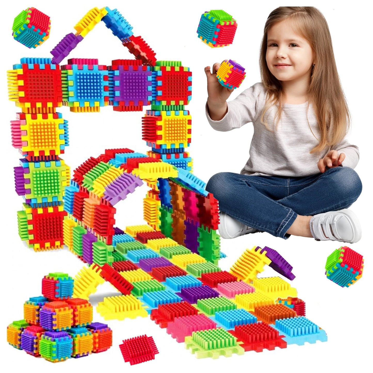 Kids Play Blocks, Creative Building Blocks - 120 Pcs - Toynix