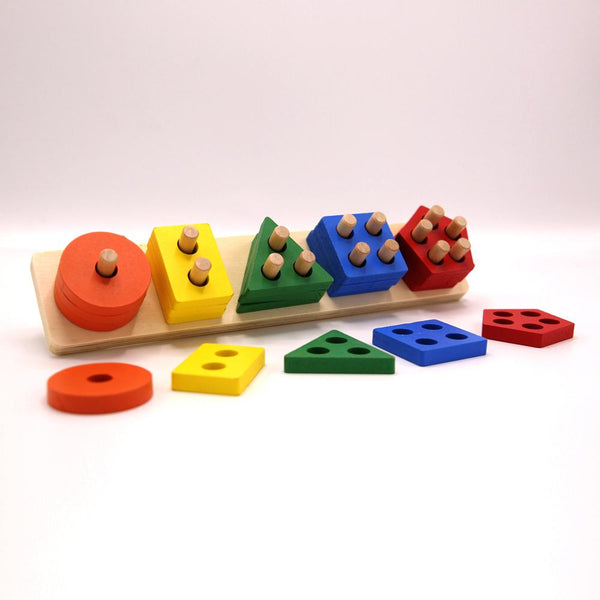 Wooden Educational Geometric Shape Blocks For Kids