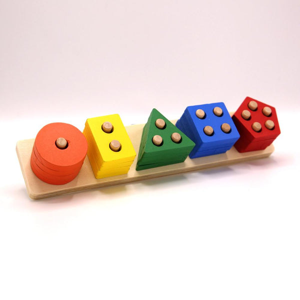 Wooden Educational Geometric Shape Blocks For Kids