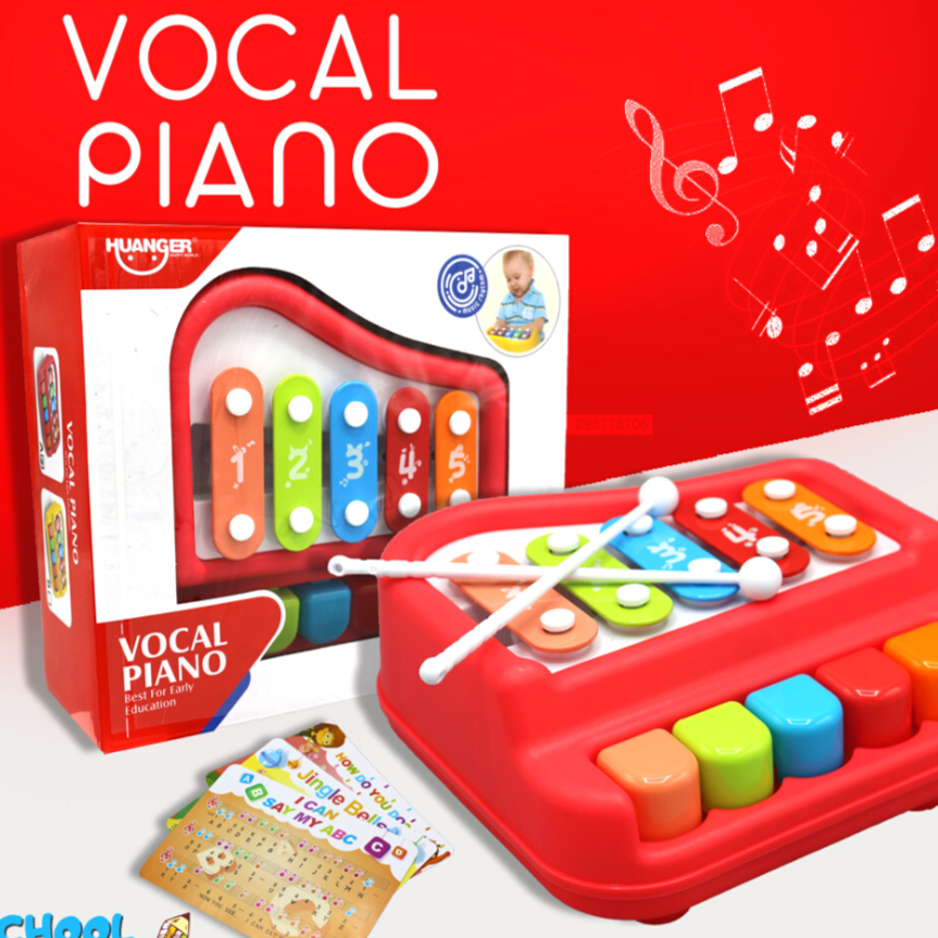 Huanger Vocal Piano with Xylophone For Kids Toynix