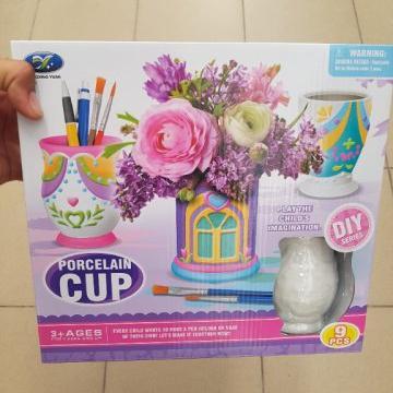 DIY Porcelain Cup Painting Set for Kids - 9pcs Toynix