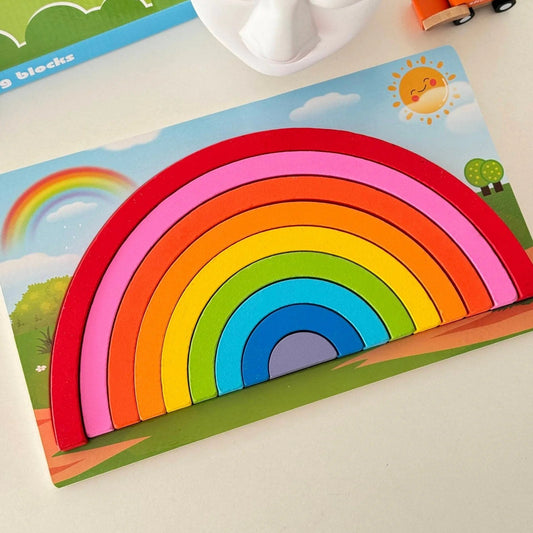 Wooden Rainbow Building Blocks