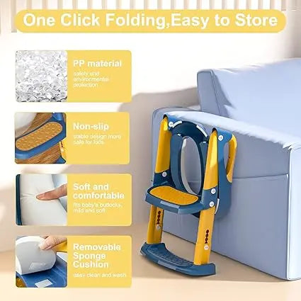 3 In 1 Toilet Seat Toilet Trainer With Ladder (random color) Toynix
