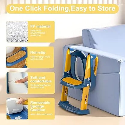 3 In 1 Toilet Seat Toilet Trainer With Ladder (random color) Toynix