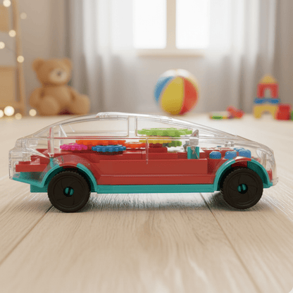 Transparent Electric Toy Car with Lights, Music & Universal Gear - Toynix