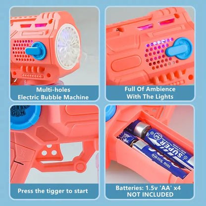 Battery-powered Bubble Gun Toy Toynix