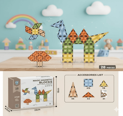 Tiles Magnetic Building Blocks for Kids - Toynix