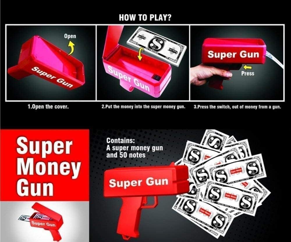 Money Gun Paper Spary Machine Toy - Toynix