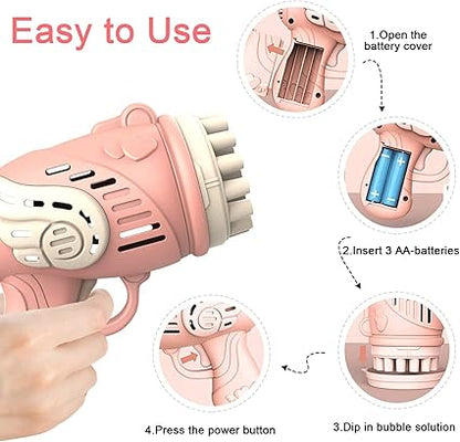 23 Holes Bubble Machine Gun for Kids Toynix