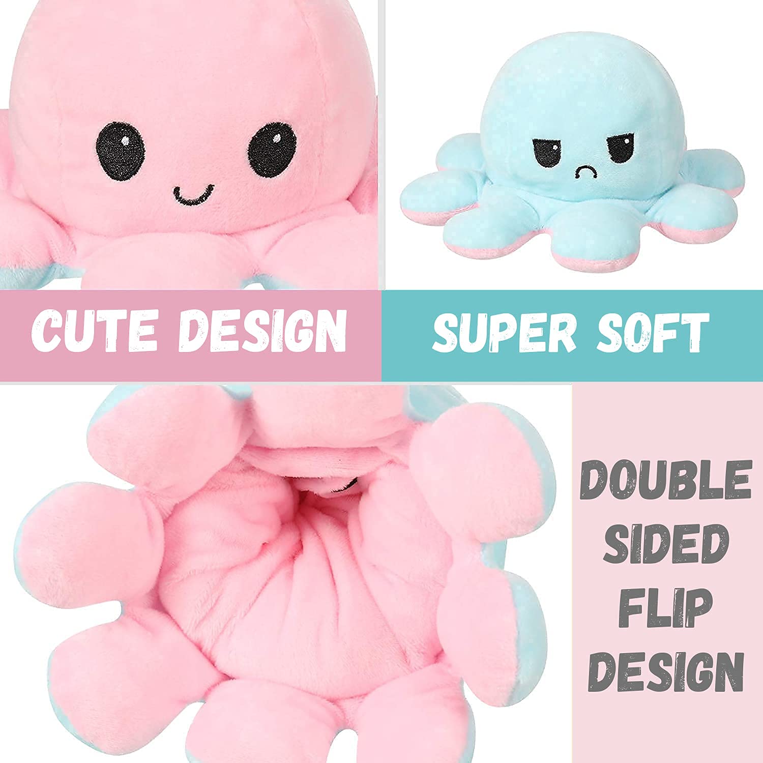 Reversible Octopus Stuffed Plush Toy - Toynix