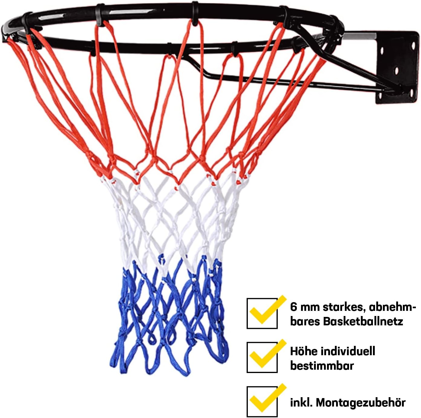 Basketball Net With Ring - Black - Toynix