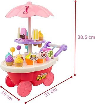 Sweet Cake Cart Toy LED Lights and Music Toy for Kids ( 30 Pieces) - Toynix