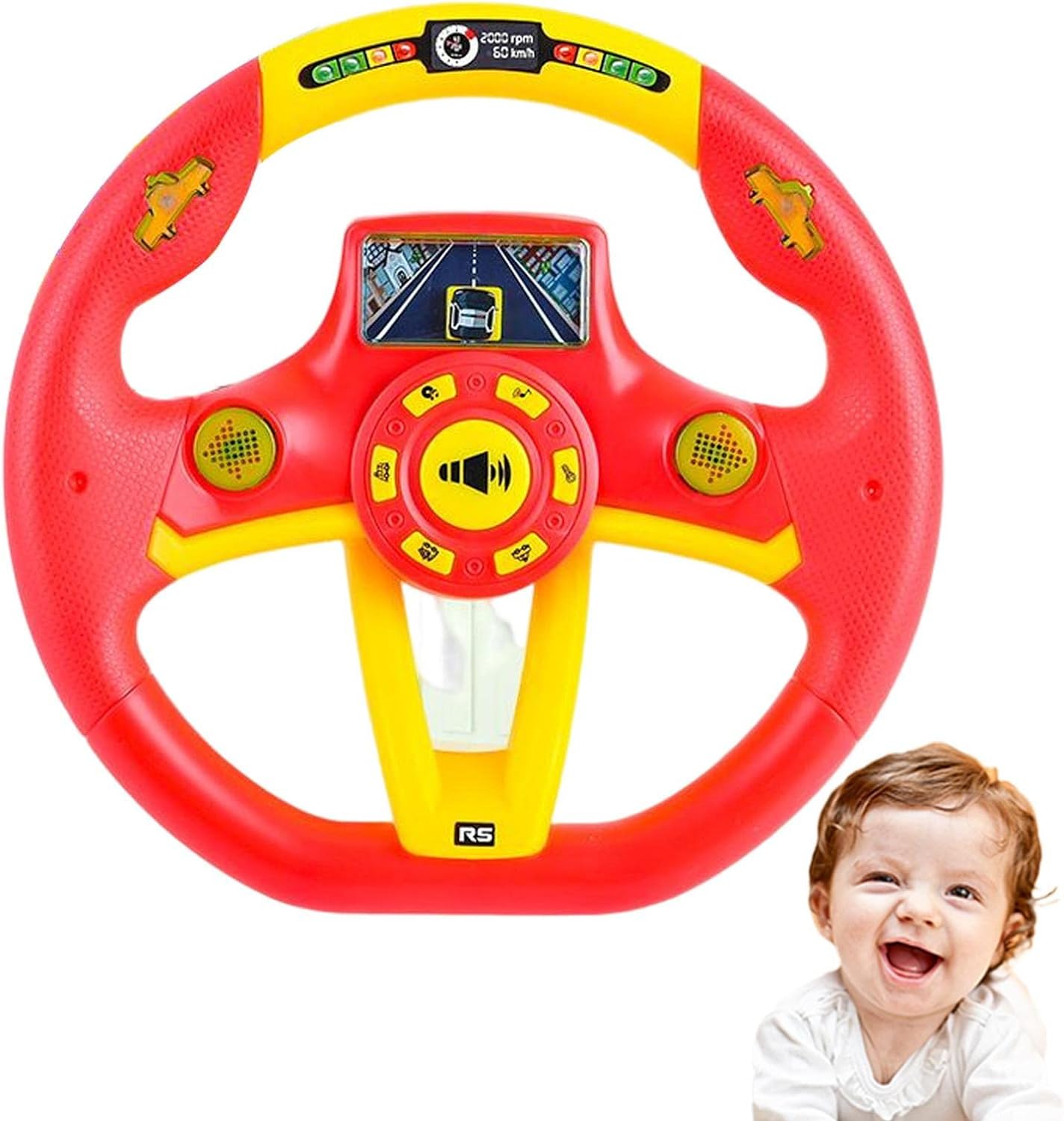 Simulated Steering Wheel Pretend Play Driving Toy - Toynix