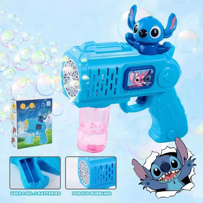 Cartoon Bubble Machine for Kids, Automatic Bubble Gun with Bubble Solution, Anime Figure Design Bubble Maker Bubble Blower Bubble Blaster Toynix